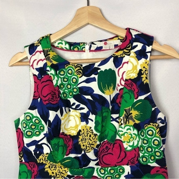 Boden Petite Retro Pocket Floral Sheath Mini Dress 6 - Picture 4 of 6